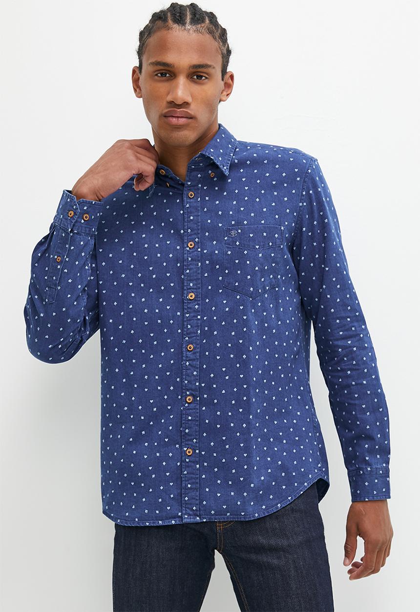 Ben Sherman - Indigo card print shirt - lndigo