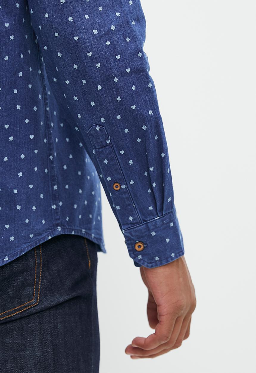 Ben Sherman - Indigo card print shirt - lndigo