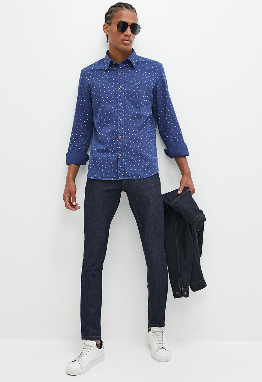 Ben Sherman - Indigo card print shirt - lndigo