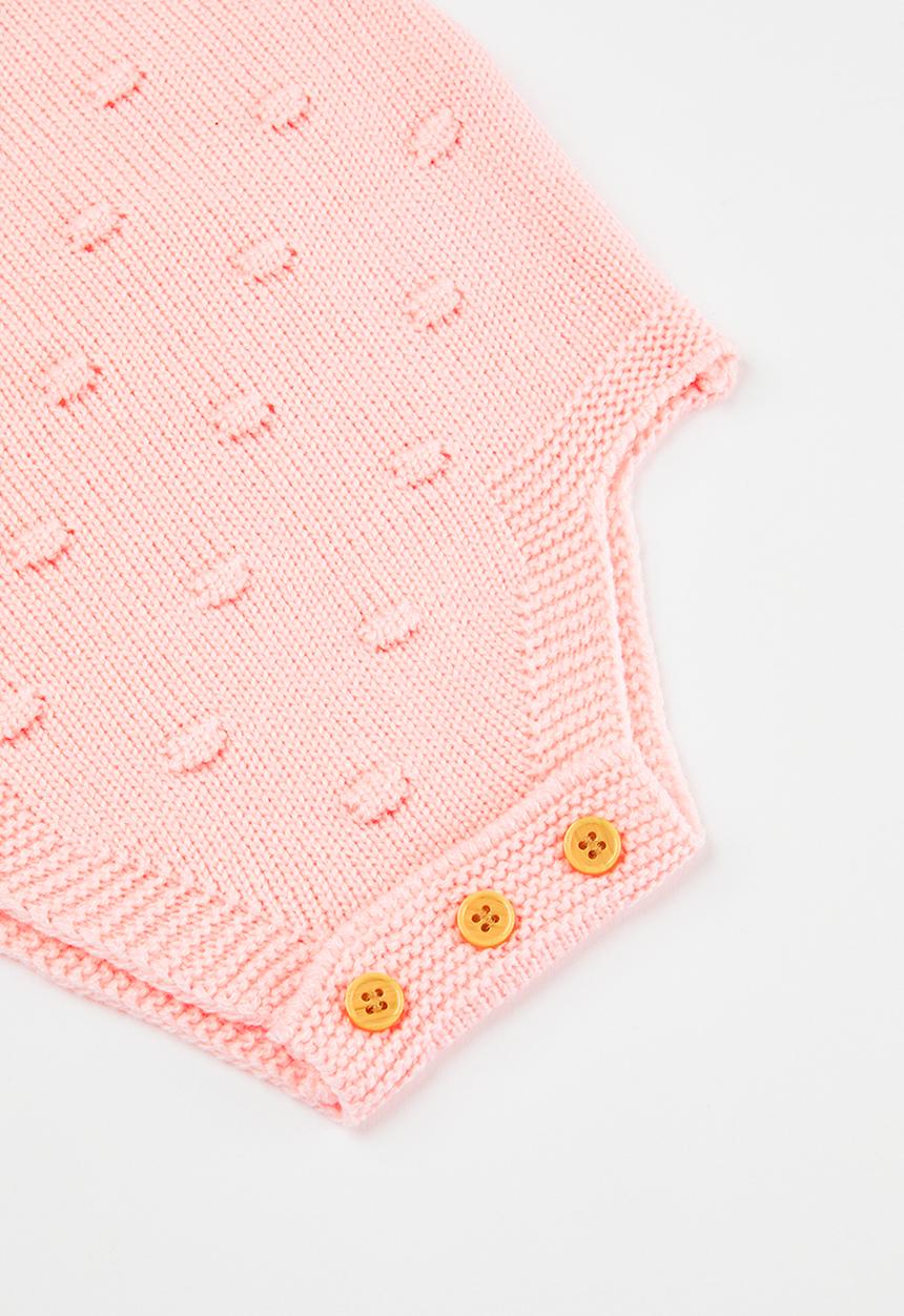 Pop Candy - Button detail knitted romper - pink