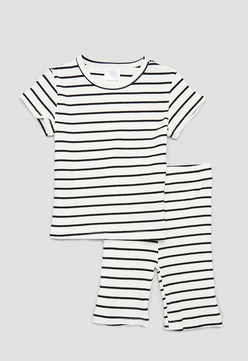 Pop Candy - Baby  striped set - white & black