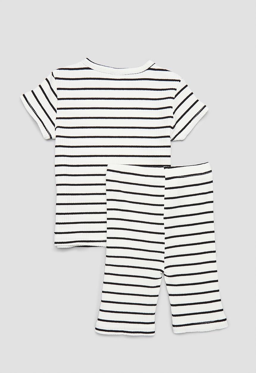 Pop Candy - Baby  striped set - white & black