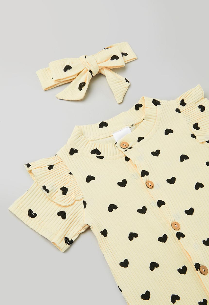 Pop Candy - Baby romper & headband set - cream