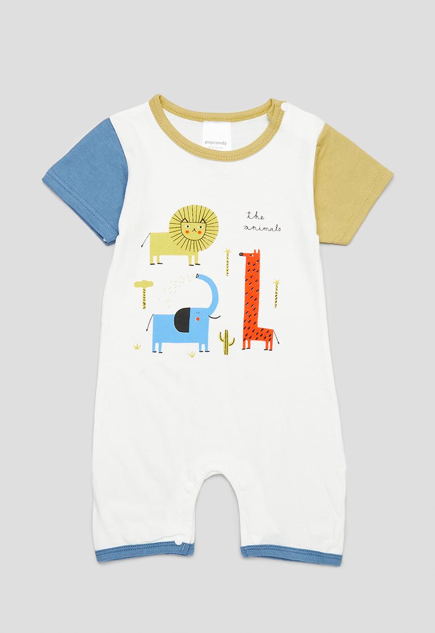 Pop Candy - Baby printed romper - white