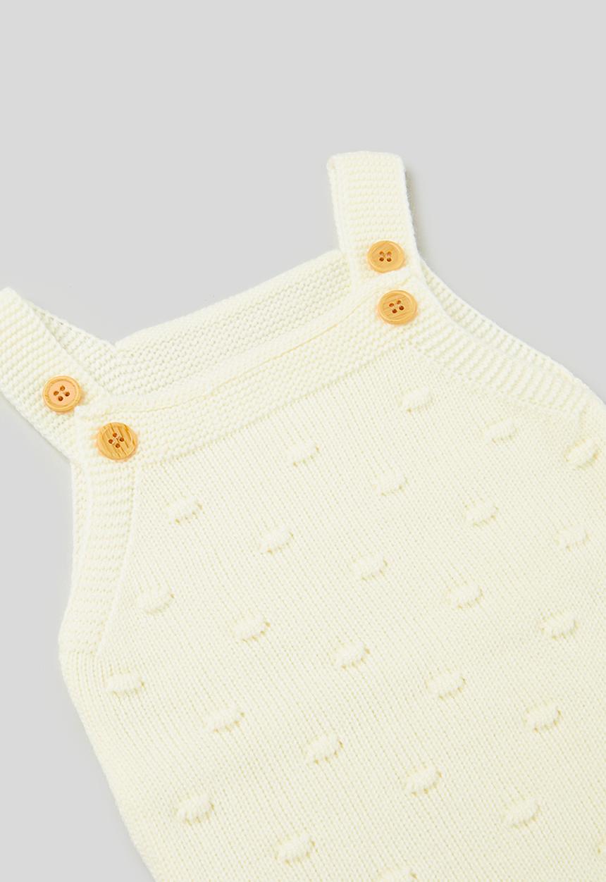 Pop Candy - Button detail knitted romper - beige