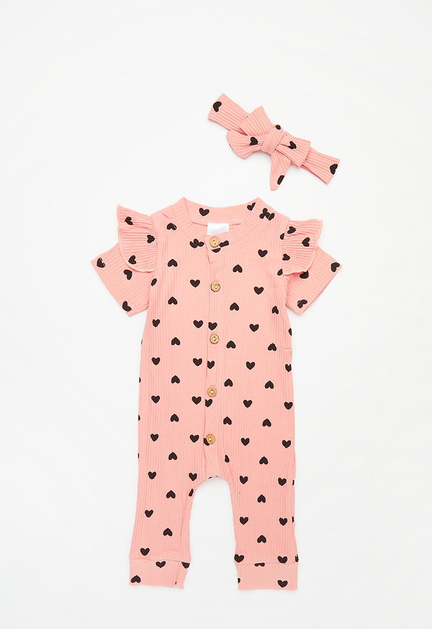 Pop Candy - Baby  romper & headband set - pink