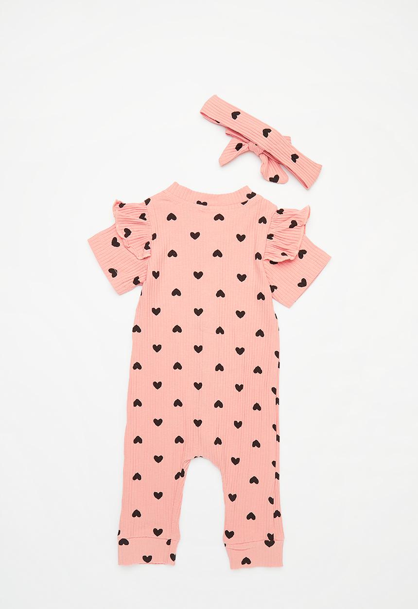 Pop Candy - Baby  romper & headband set - pink