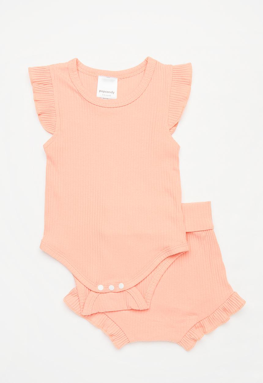 Pop Candy - Baby frilled bodyvest set - pink
