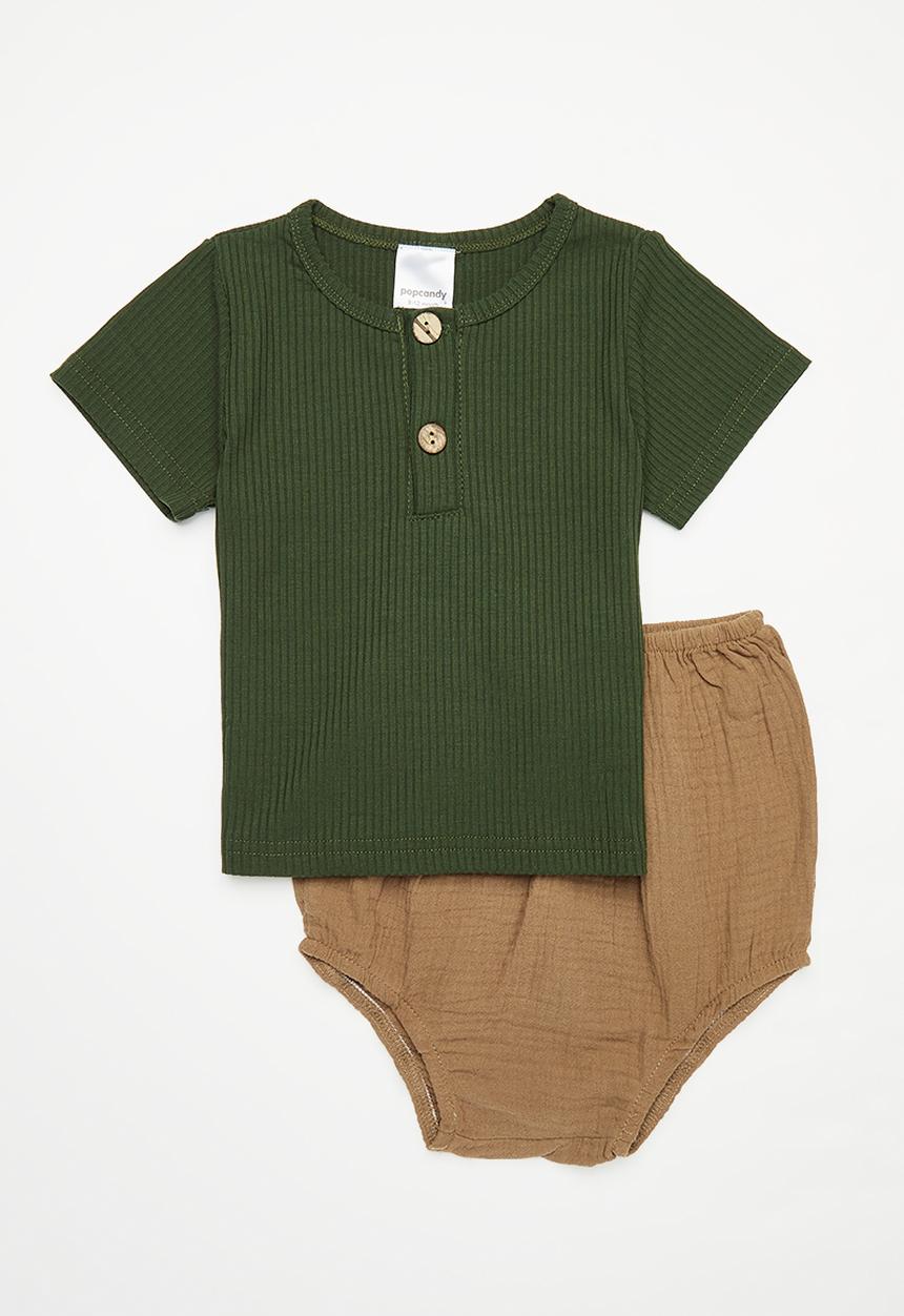 Pop Candy - Baby short & tee set - green