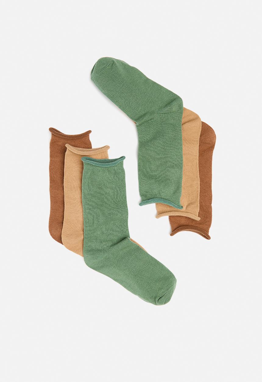 Tessa Design - Fold over 3 pack socks - multi 