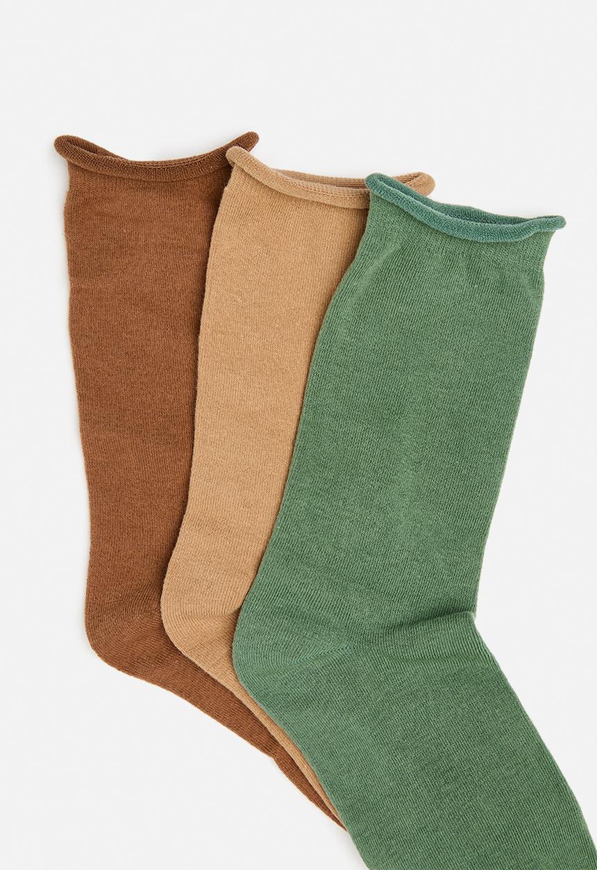 Tessa Design - Fold over 3 pack socks - multi 
