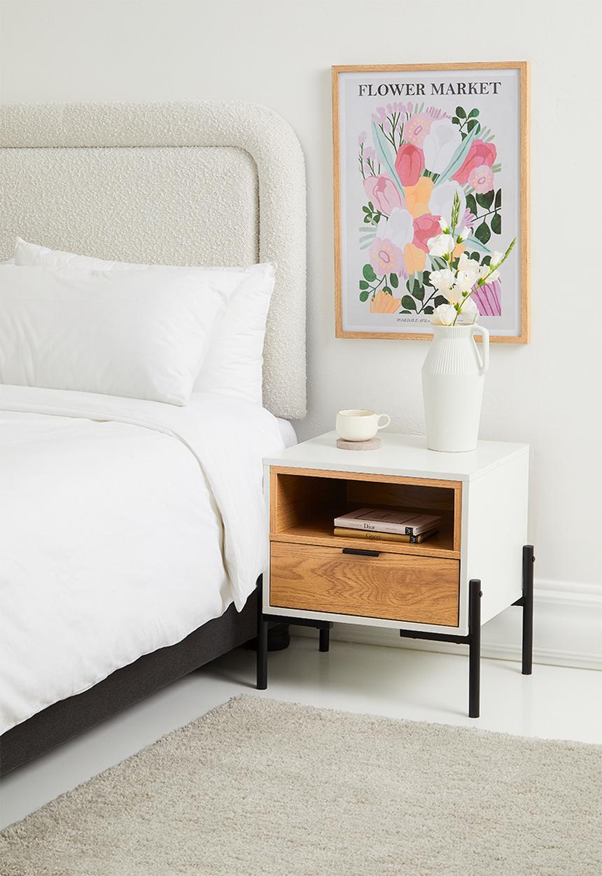 Sixth Floor - Blakely bedside table - white & natural