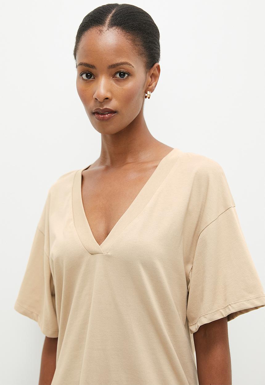 edit - Oversized relaxed t-shirt - stone