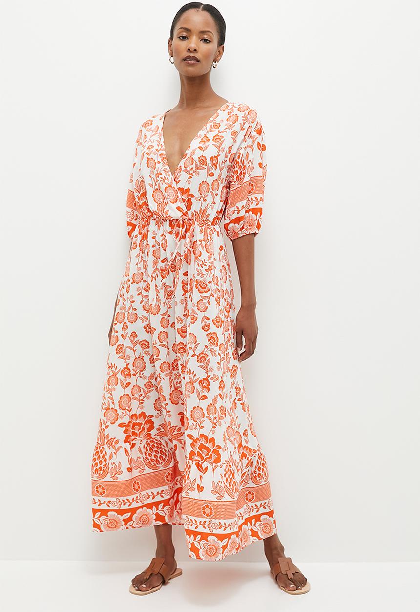 edit - Boho midi dress - delicate pineapple orange