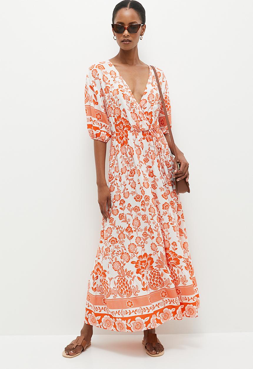 edit - Boho midi dress - delicate pineapple orange
