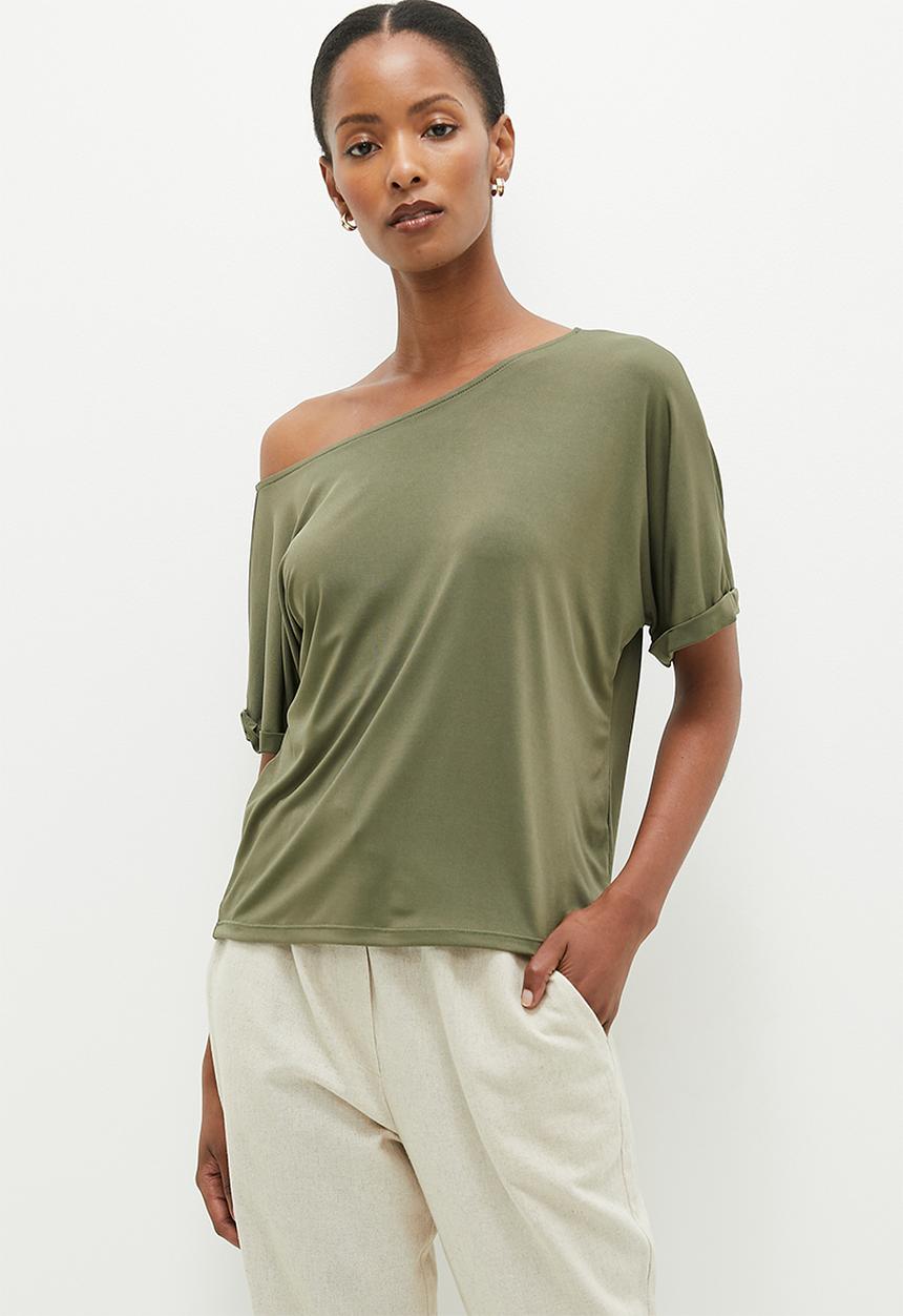 edit - Asymmetrical T-shirt - khaki
