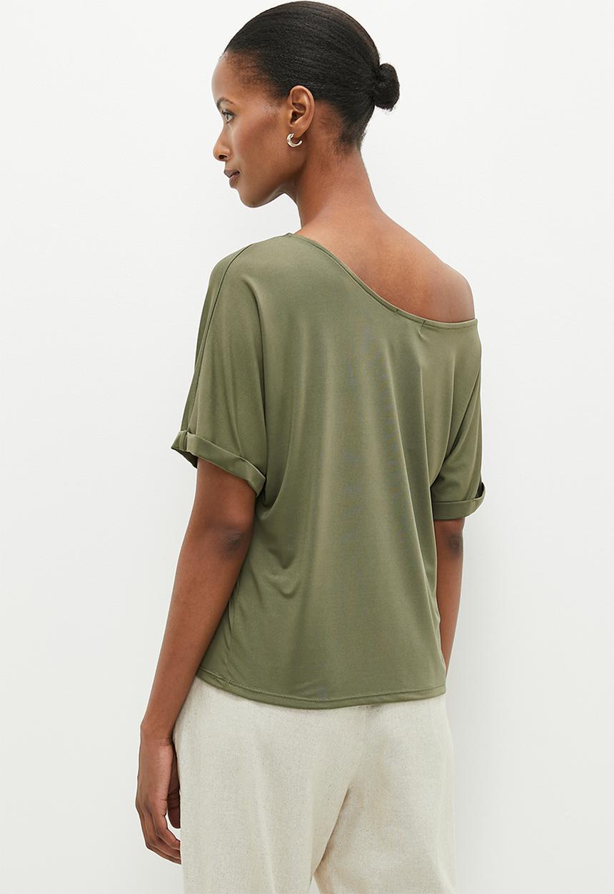 edit - Asymmetrical T-shirt - khaki