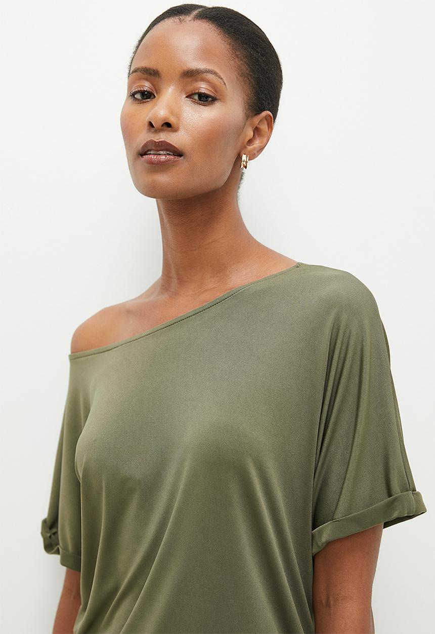edit - Asymmetrical T-shirt - khaki