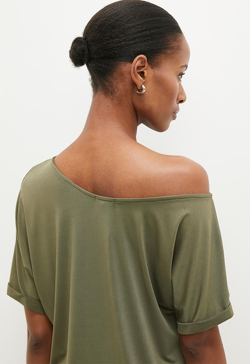 edit - Asymmetrical T-shirt - khaki