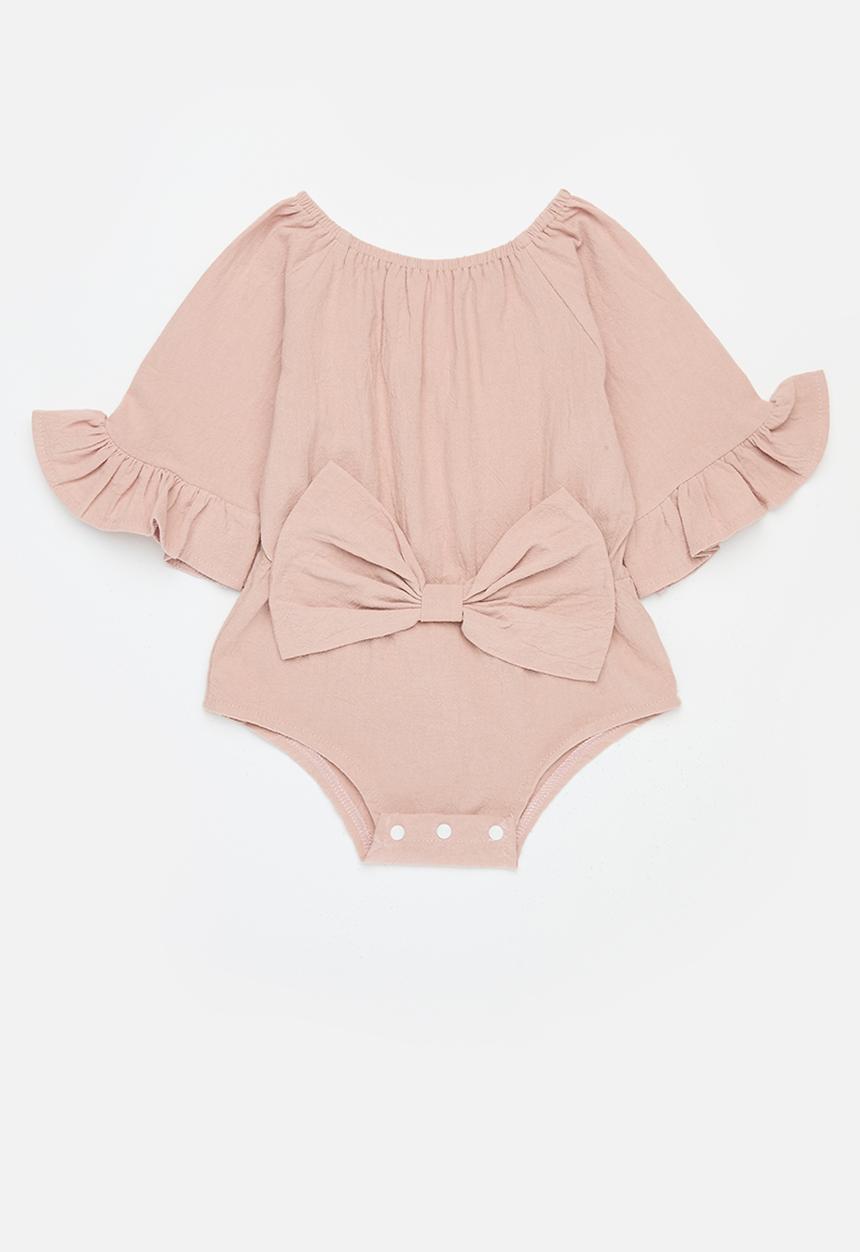 Pop Candy - Bowknot detail romper - pink