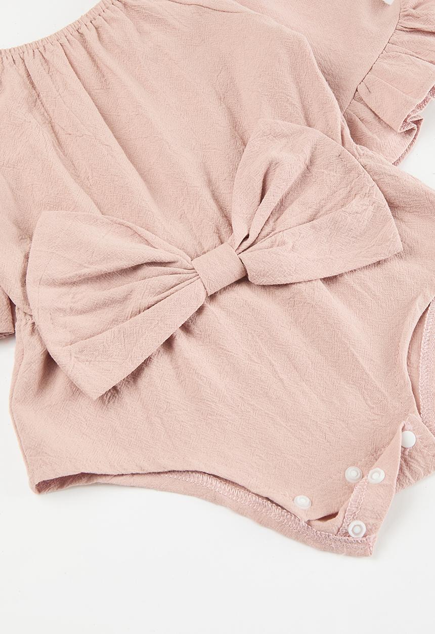 Pop Candy - Bowknot detail romper - pink