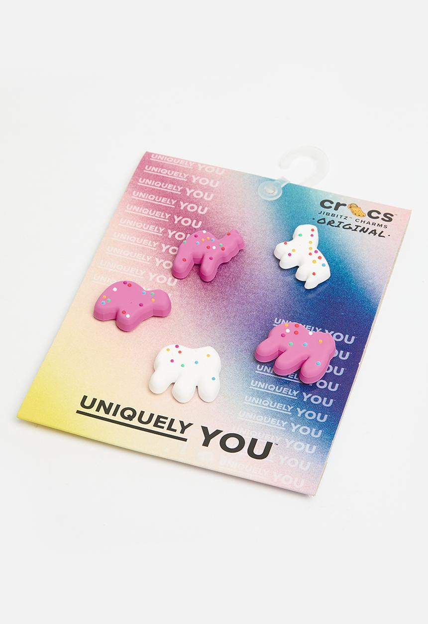 Crocs - Animal Cookies 5 Pack - White & Pink