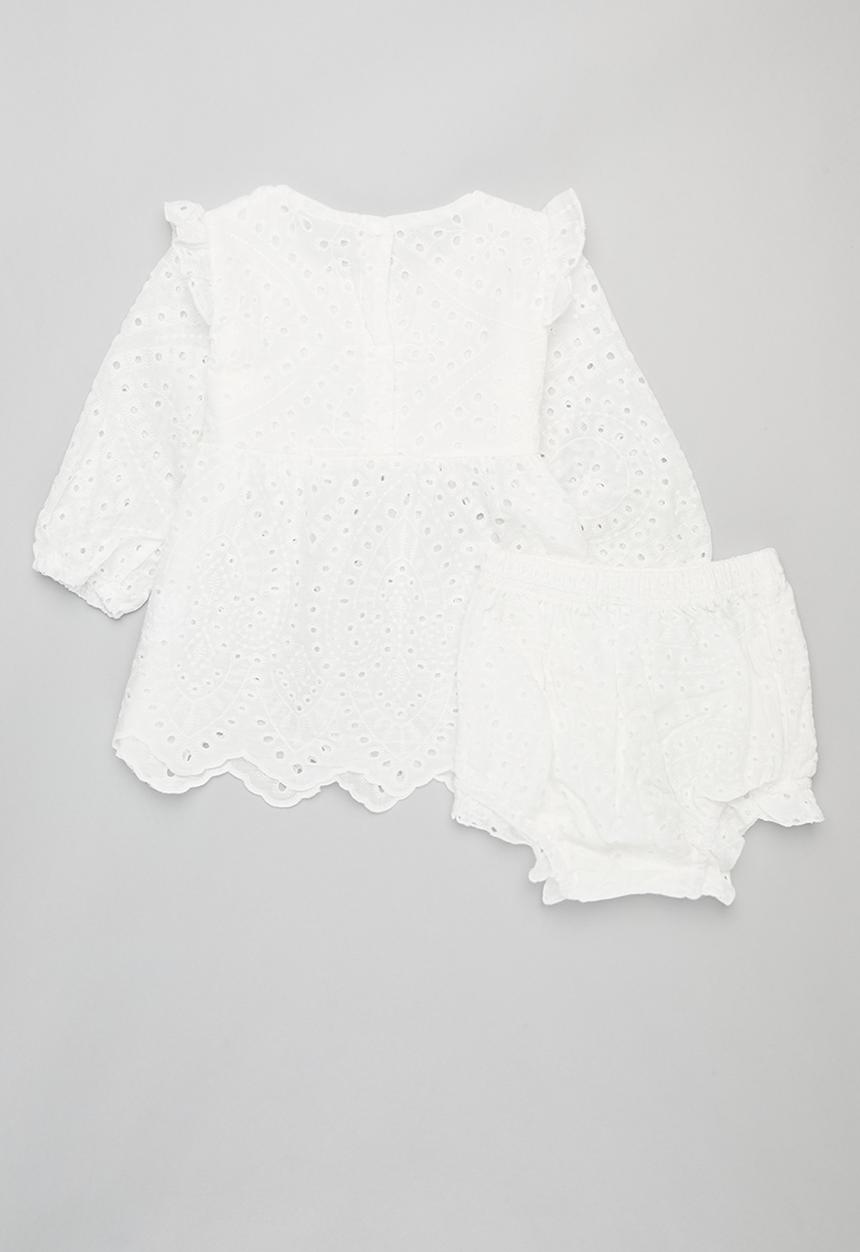 Pop Candy - Frilled sleeve set - white