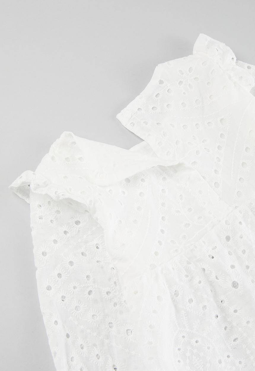 Pop Candy - Frilled sleeve set - white