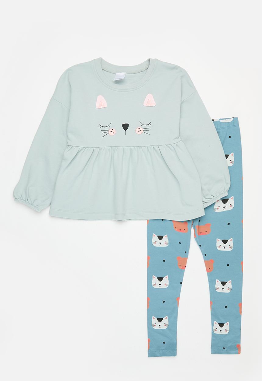 Pop Candy - Printed top and legging set - blue