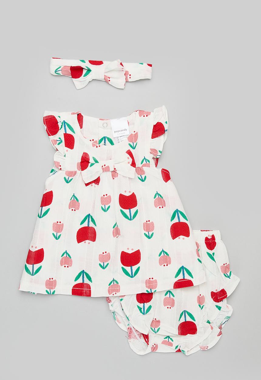 Pop Candy - Printed dress headband and bloomer set - white