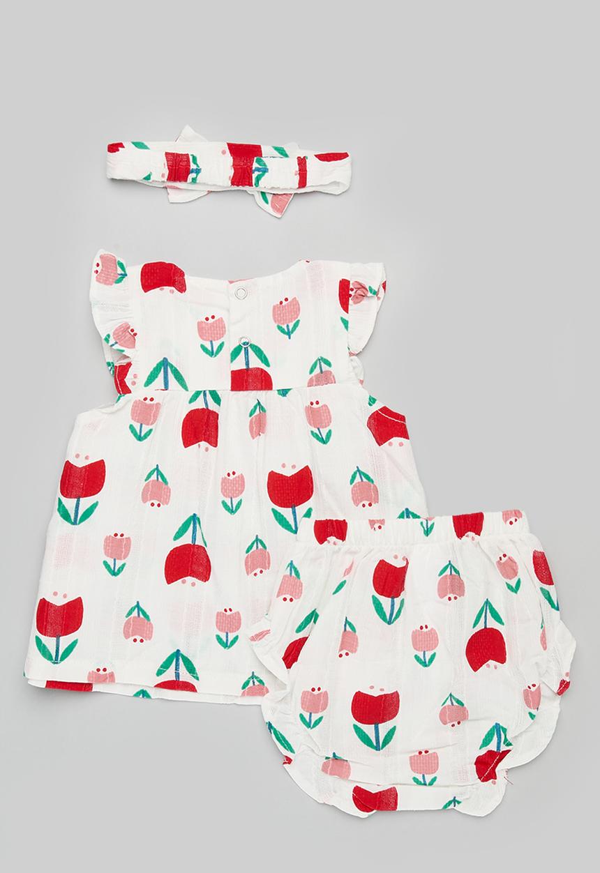 Pop Candy - Printed dress headband and bloomer set - white
