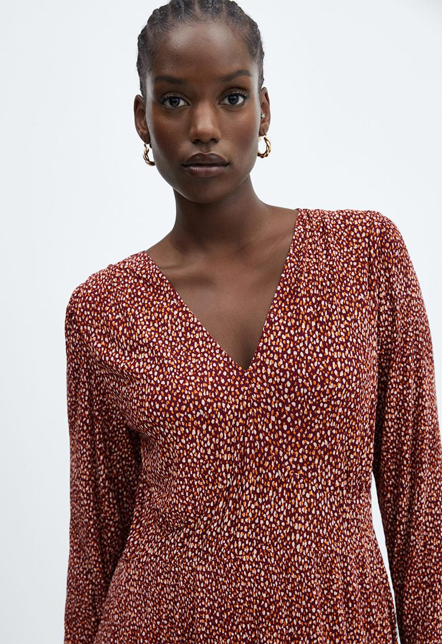 MANGO - Plus Dress Mar - Dark Red