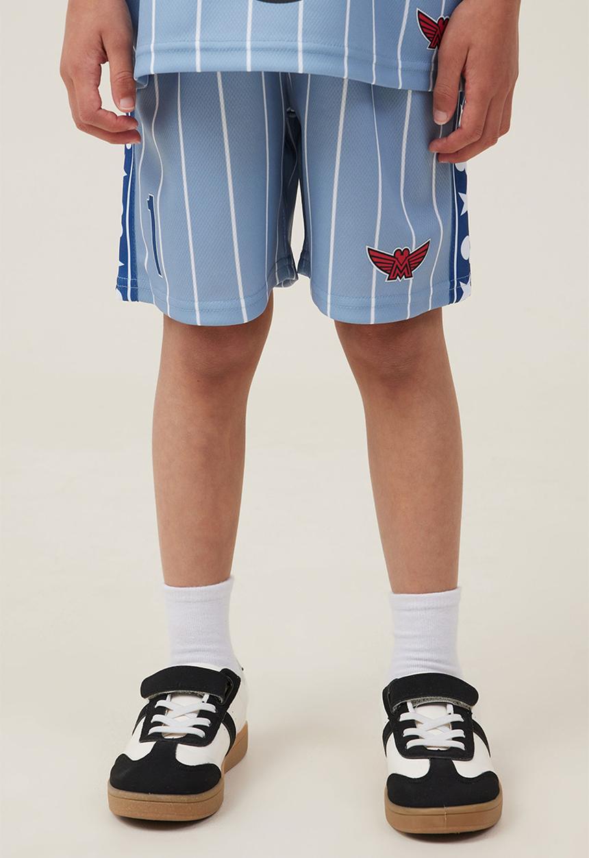 Cotton On - License soccer short - lcn dis dusty blue stripe 1/mickey
