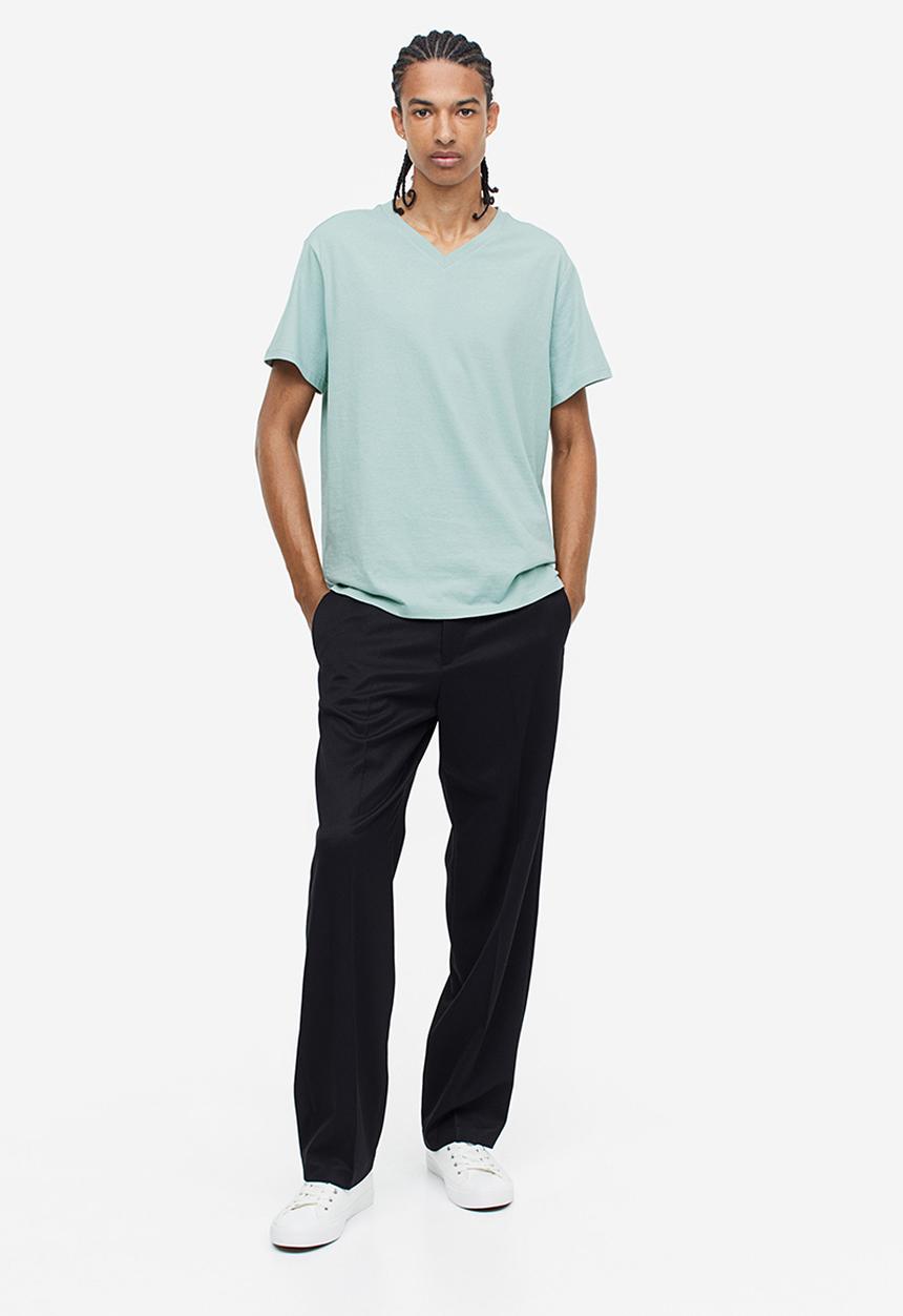 H&M - Regular fit V-neck T-shirt - turquoise