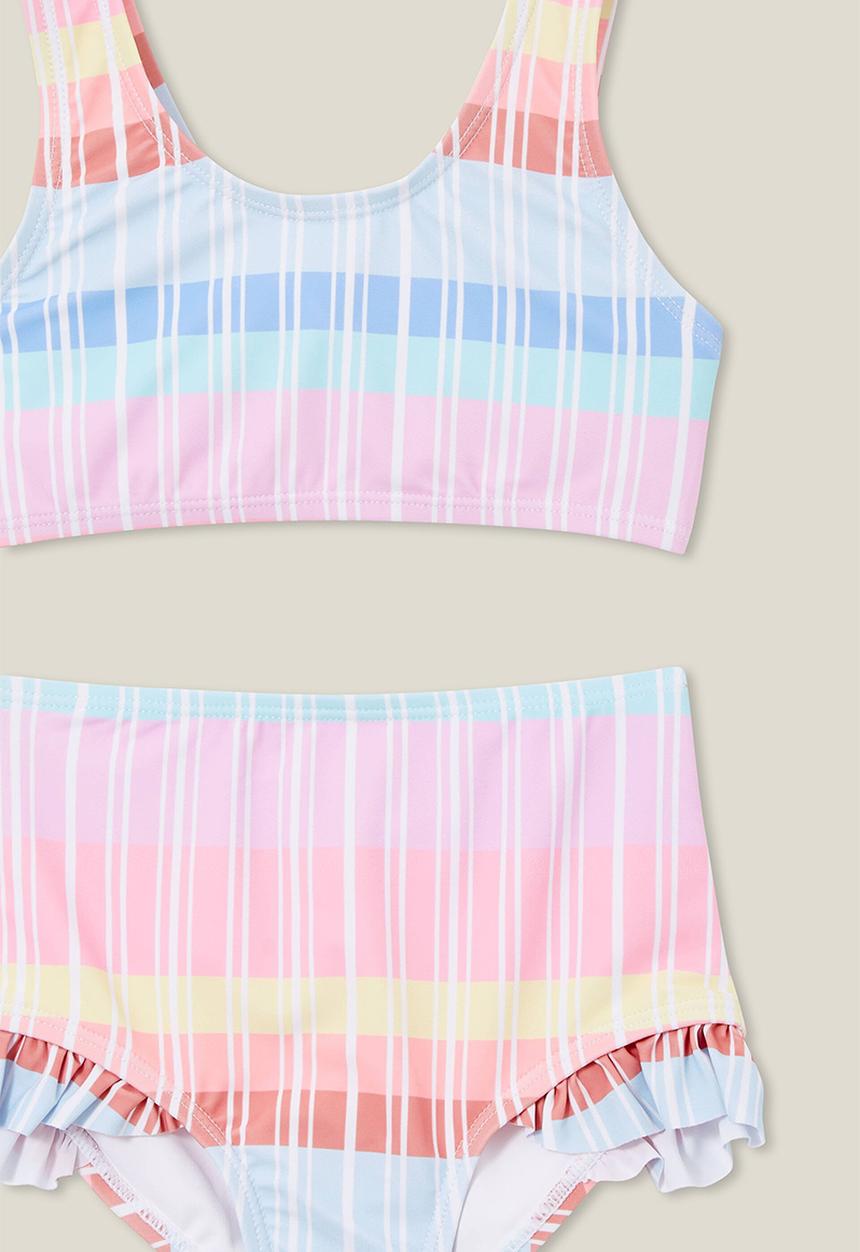Cotton On - Lara bikini - vanilla/rainbow pastel