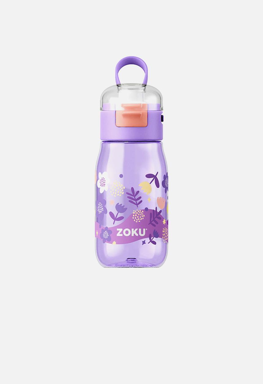 Zoku - Pops Kids Flip Gulp Bottle-Purple Flowers