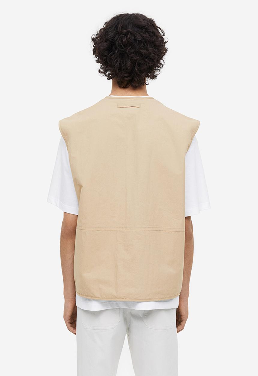 H&M - Loose fit nylon cargo gilet - beige
