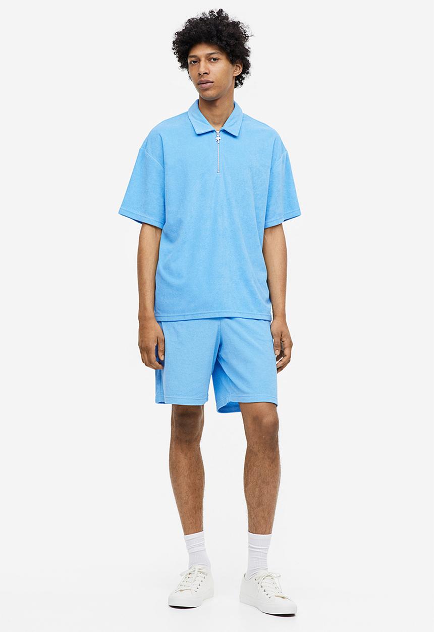 H&M - Relaxed fit terry polo shirt - blue