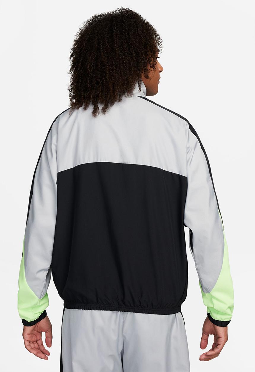 Nike -  Starting 5 woven jacket - lt smoke grey/lime blast/black/white