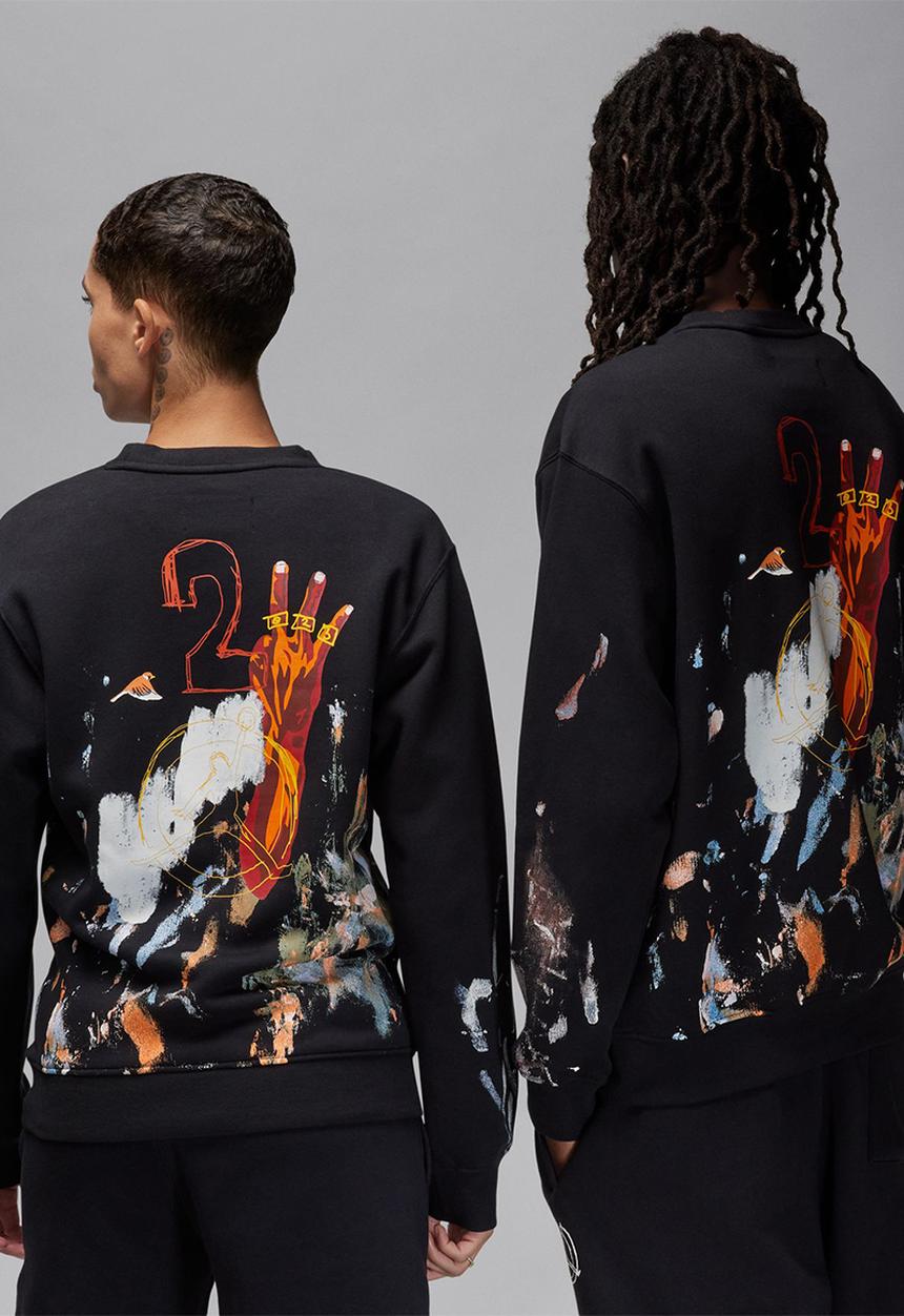 Nike - Jordan flt artst flc crew sweatshirt - black