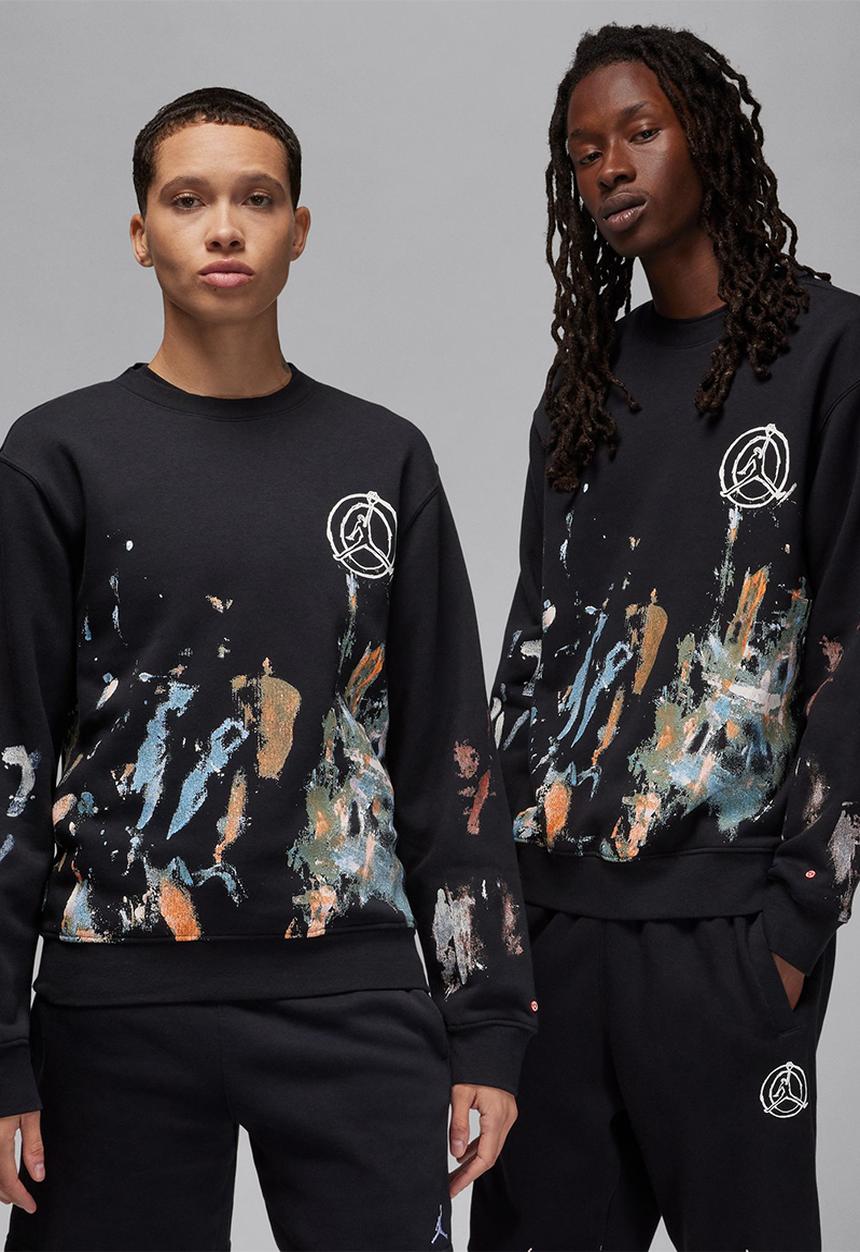 Nike - Jordan flt artst flc crew sweatshirt - black