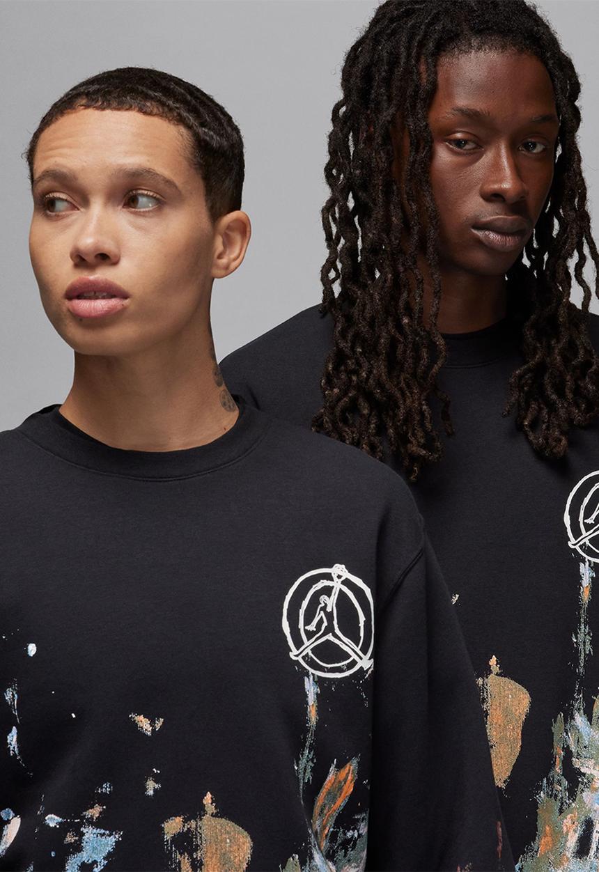 Nike - Jordan flt artst flc crew sweatshirt - black