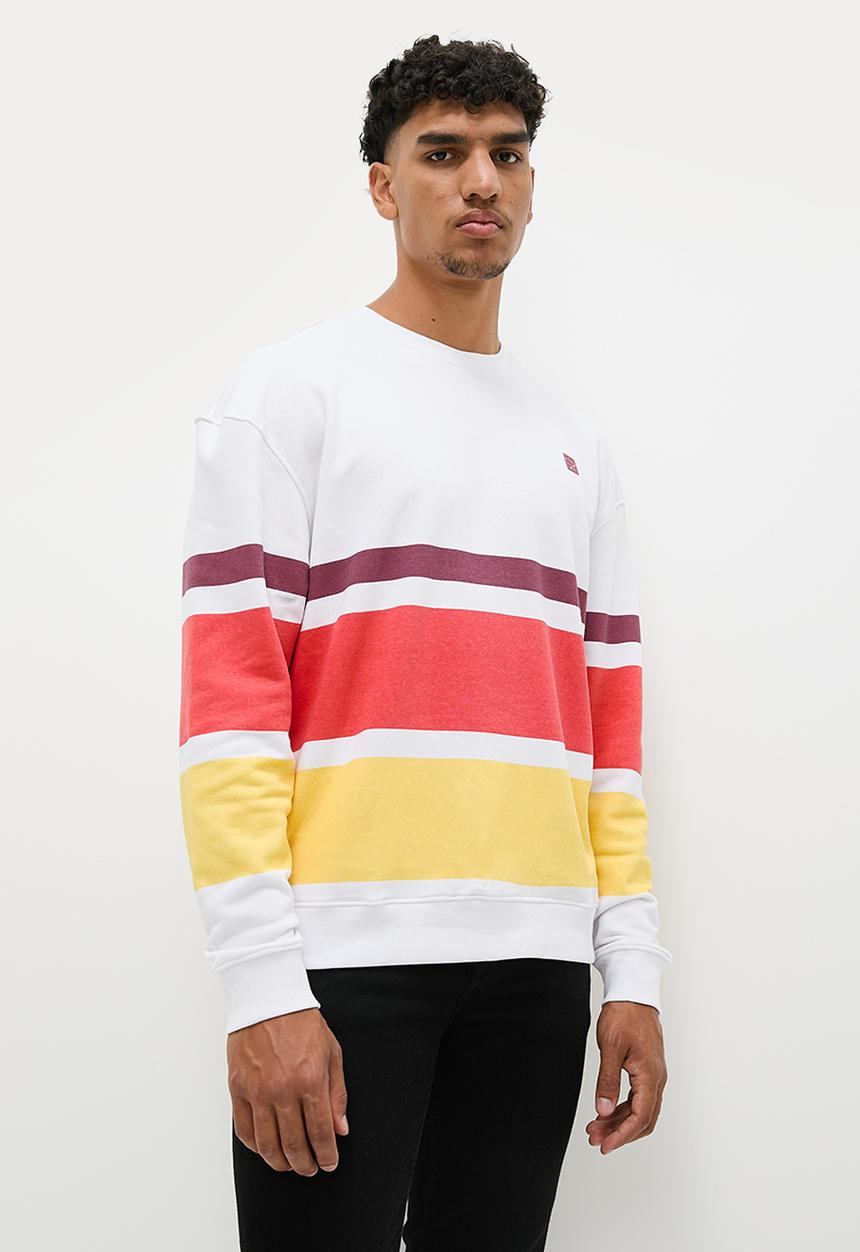 STYLE REPUBLIC - Fashion Stripe oversize crew sweat top - Yellow