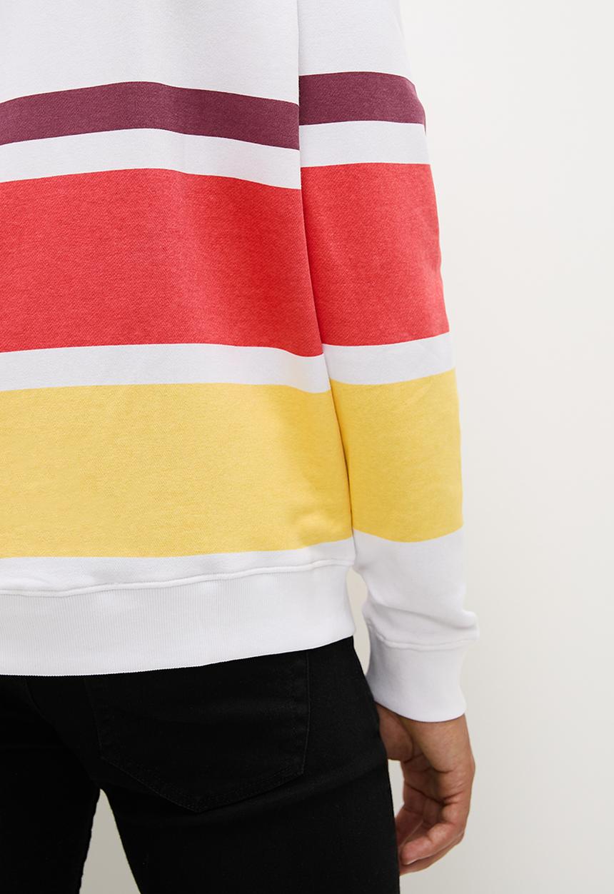 STYLE REPUBLIC - Fashion Stripe oversize crew sweat top - Yellow