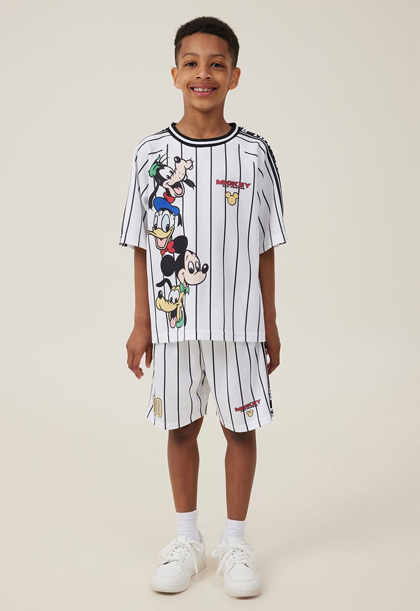 Cotton On - License soccer jersey - lcn dis vanilla stripe 100/mickey & friends