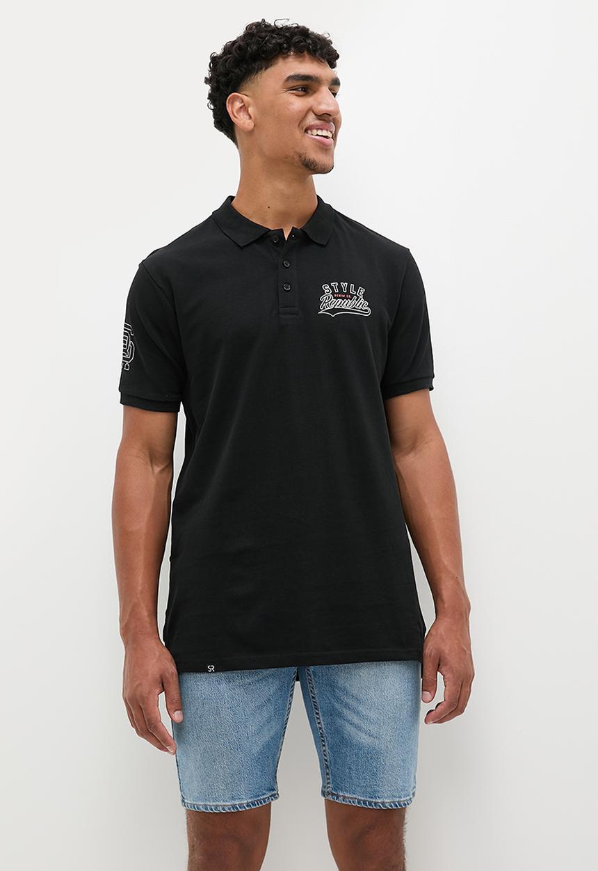 STYLE REPUBLIC - Sbu Logo Print Golfer - Steel Black