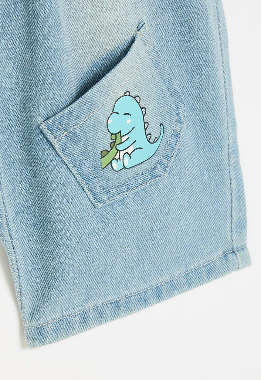 Pop Candy - Printed denim shorts - light blue