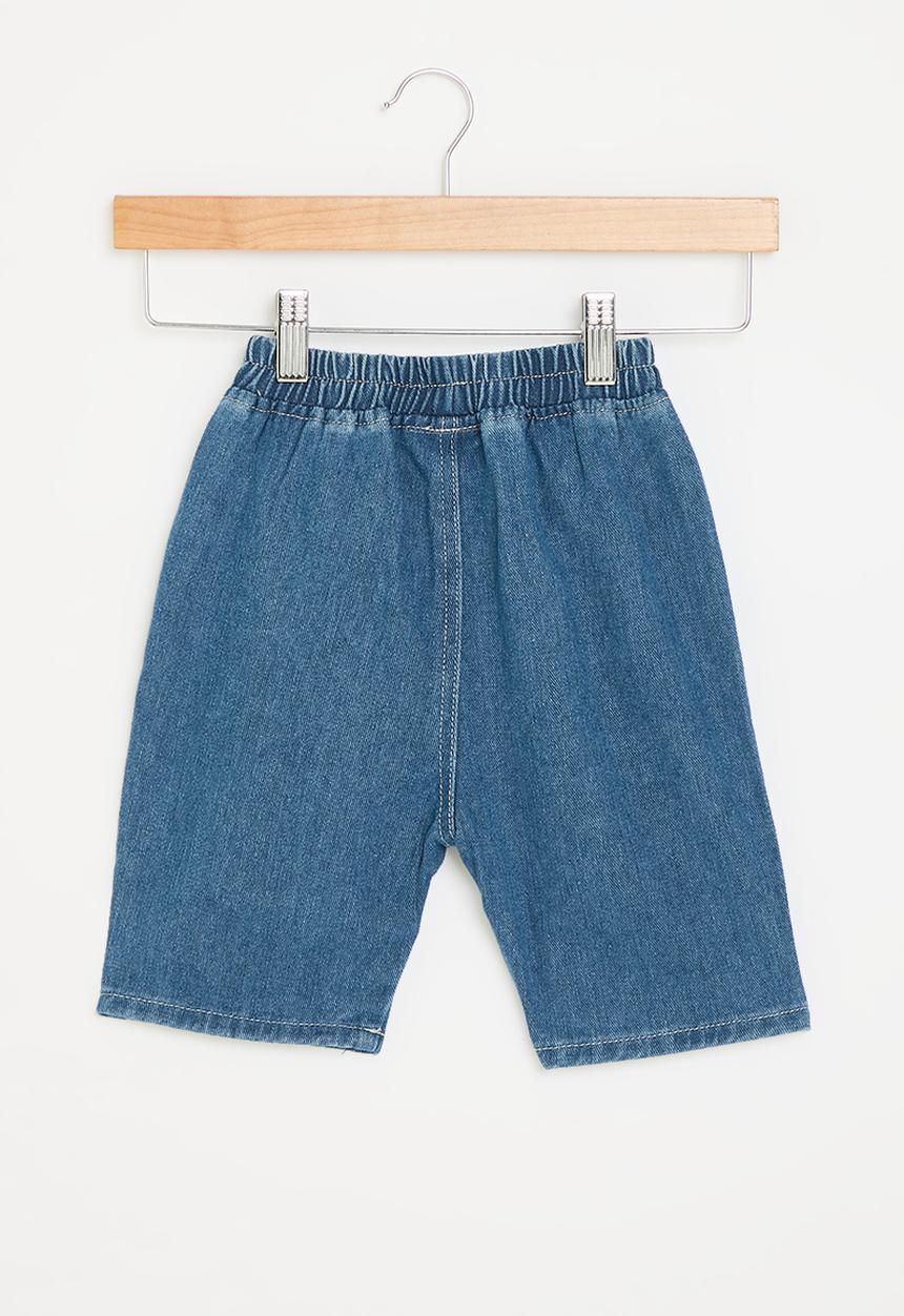 Pop Candy - Printed denim shorts - dark blue