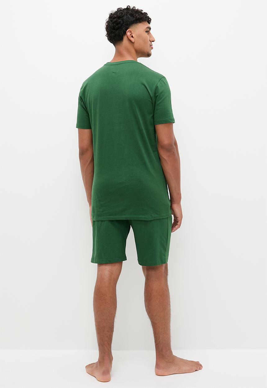 STYLE REPUBLIC - Logo tee & short lounge set - green