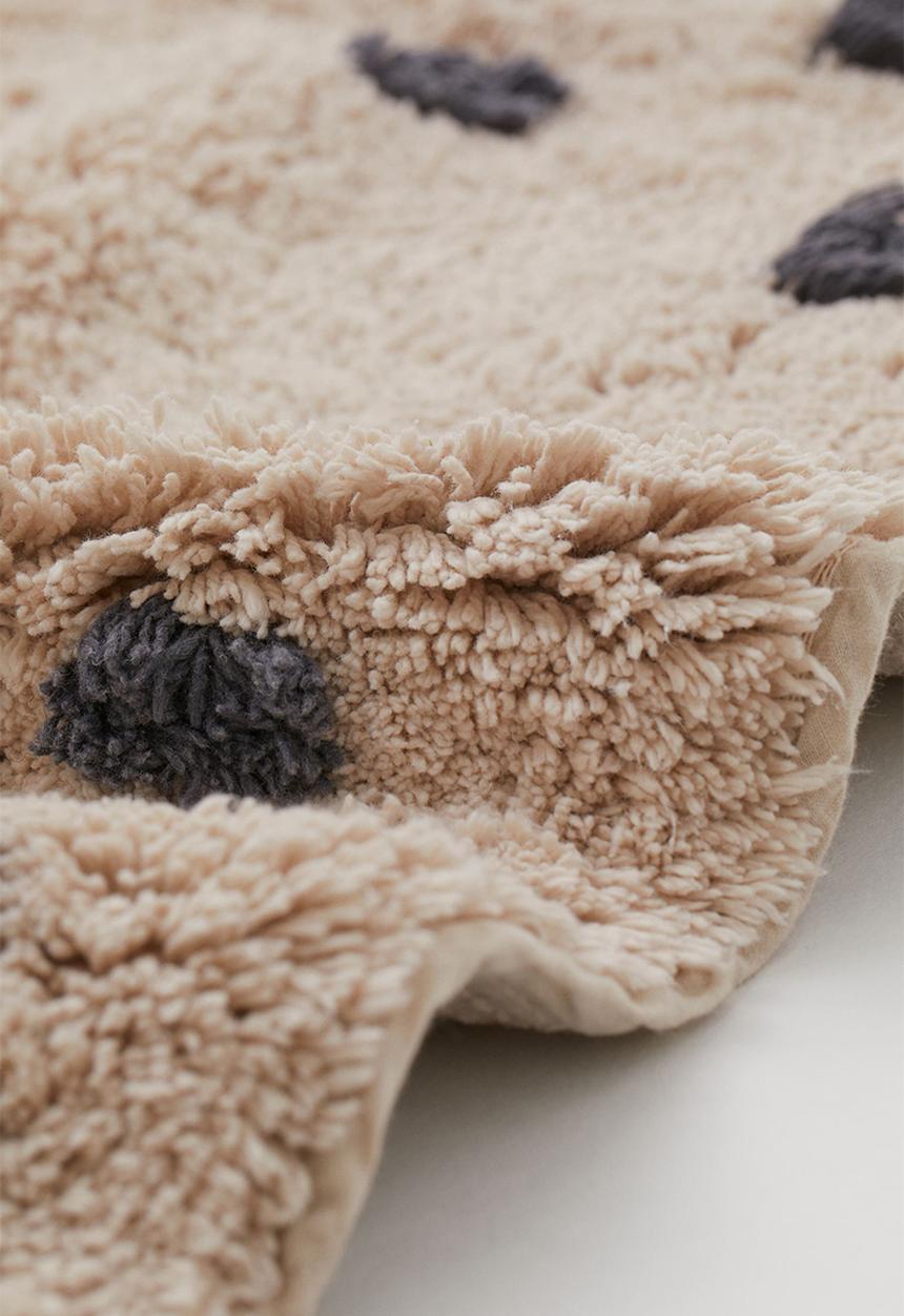 H&M - Spotted cotton rug - light beige & grey spotted